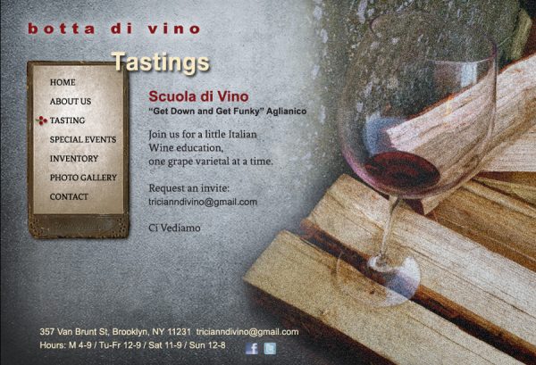 Botta Di Vino Tastings Page